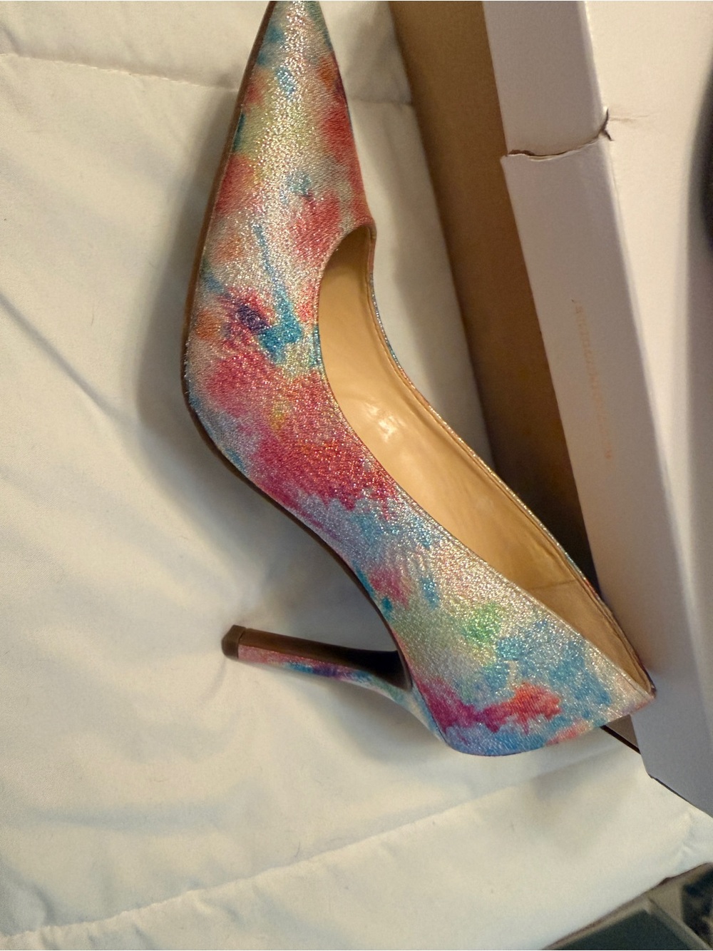 Jessica Simpson Multicolor Pastel Tie-Dye Pointed Toe Stilettos
